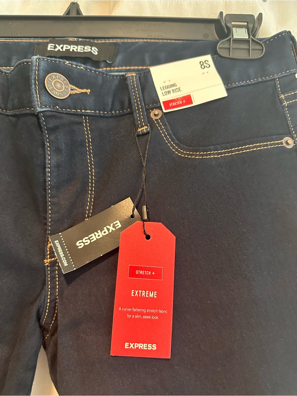 NWT Express Low Rise Dark Wash Skinny Legging Jeans - Picture 2 of 8